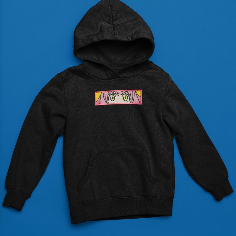 New- White&black Embroidered anime box hoodies